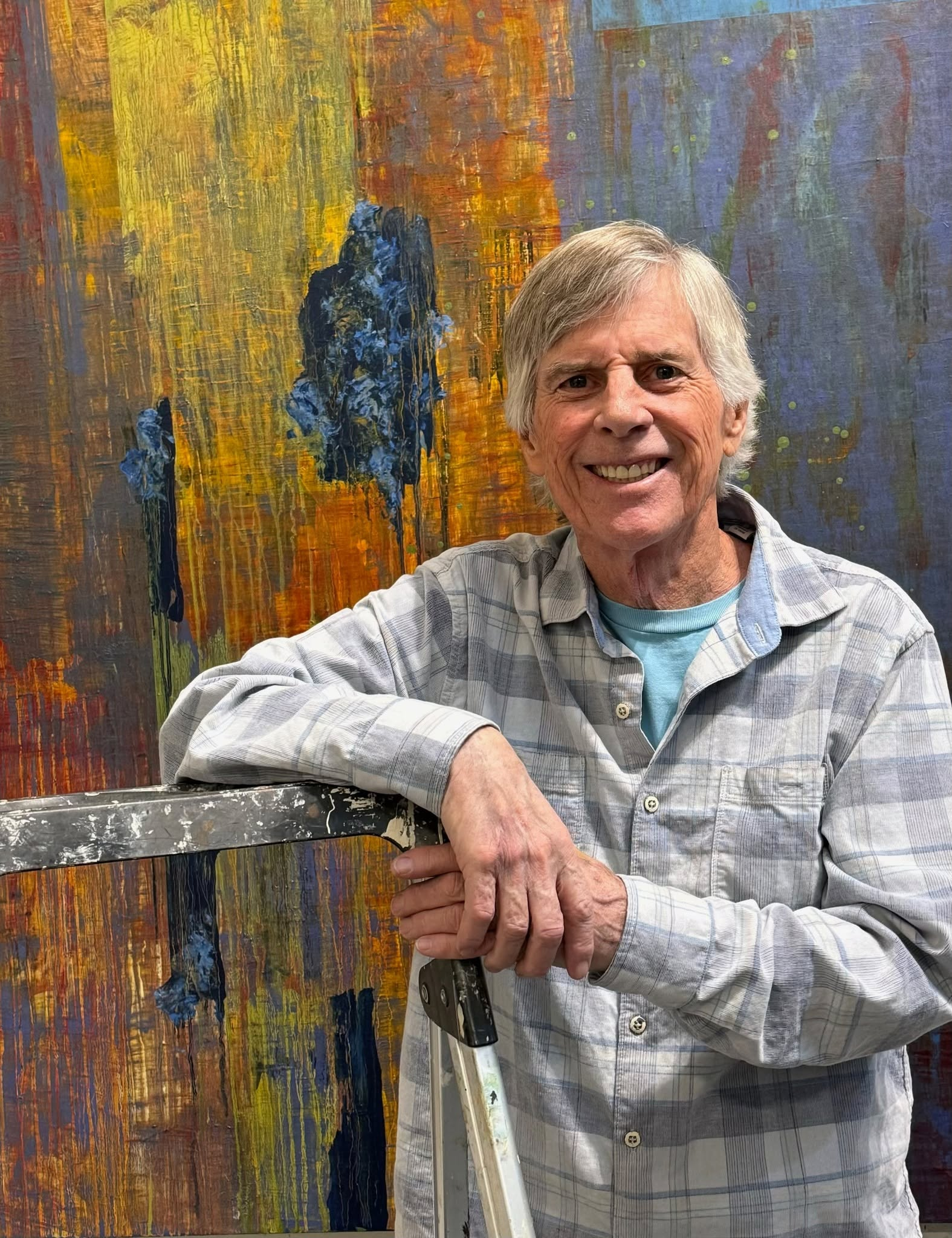 Artist Bob Nugent in his studio